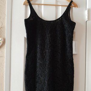 Black and Gold Lace Tank Dress